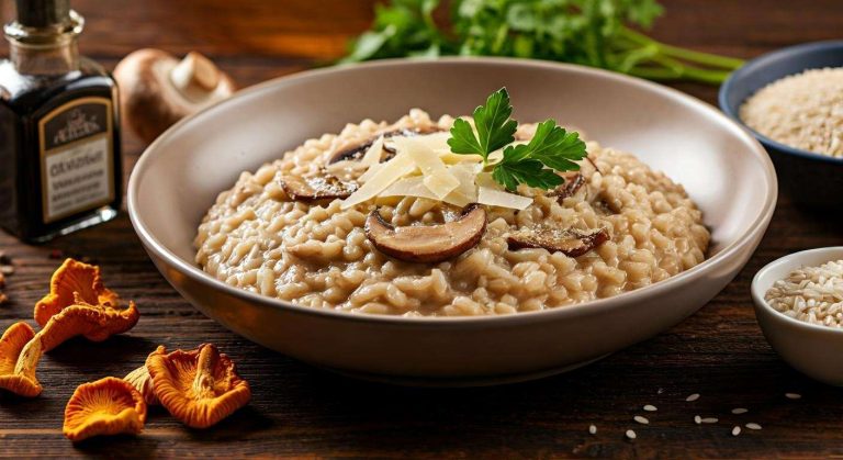 Risotto aux champignons et balsamique : recette d'automne savoureuse