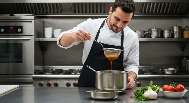 Savez-vous pourquoi les chefs utilisent souvent une passoire très fine (un "chinois") pour leurs sauces ?