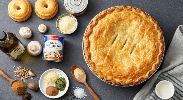 2 pâtes feuilletées et une boîte de champignons, c'est tout ce qu'il faut pour cette tourte d'automne express